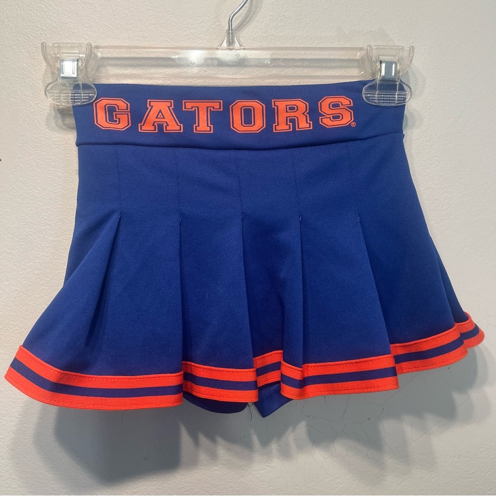 Colosseum Florida Gators Pleated Cheerleader Skirt Girls Size 4/5 XS Blue Orange